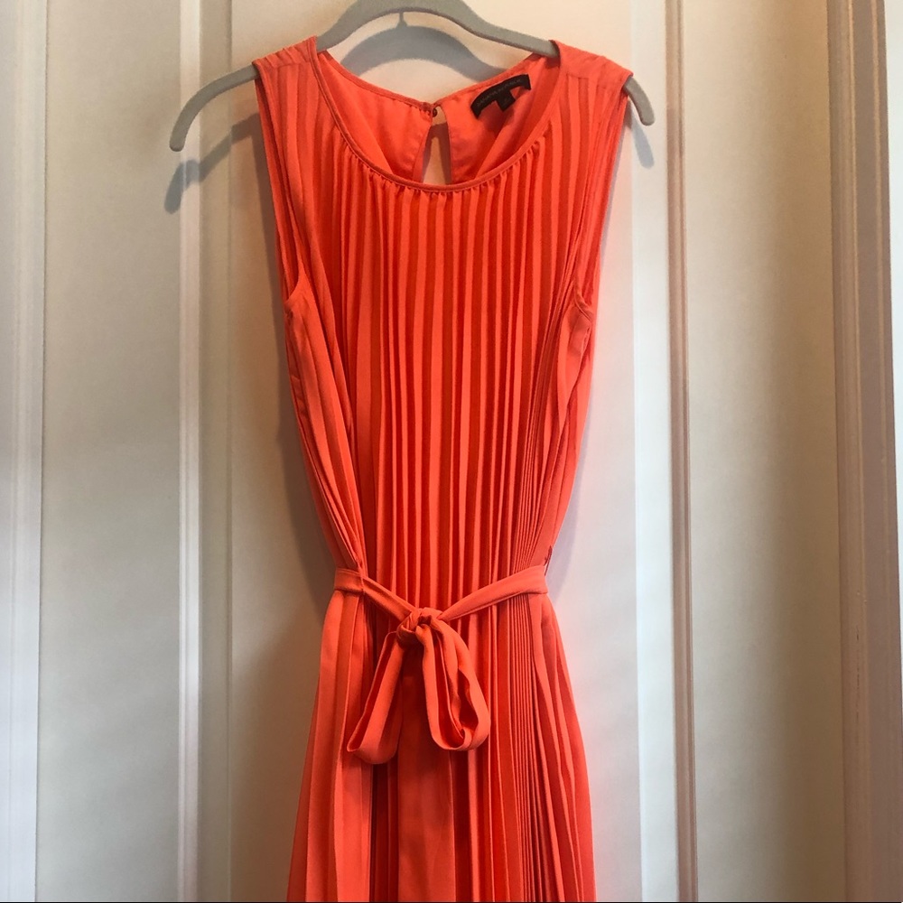 Orange Banana Republic dress with waist tie